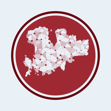 Ada Geometrik ağ yuvarlak tasarım teknolojisi İnternet 'in Mykonos simgesi