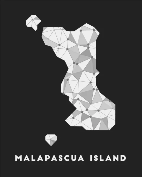 Malapascua Island mapa de la red de comunicación de la isla Malapascua Island diseño geométrico de moda — Vector de stock