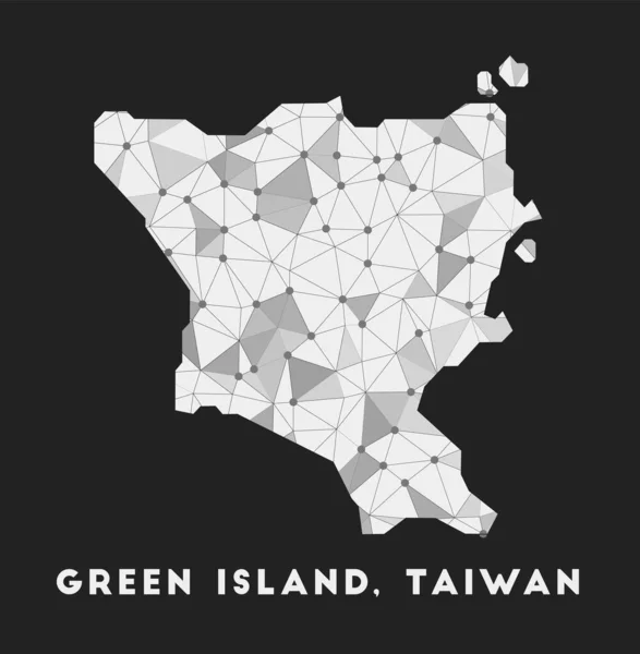Карта модной геометрической карты острова Зеленый остров Тайвань — стоковый вектор