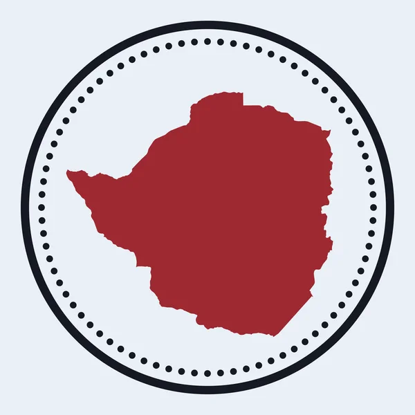 짐바브웨둥근 우표, 국가 지도 및 제목 스타일 최소 짐바브웨 배지와 라운드 로고 — 스톡 벡터