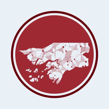 Geometrik ağ yuvarlak tasarım teknolojisinin GuineaBissau simgesi Moda Teknolojisi logosu