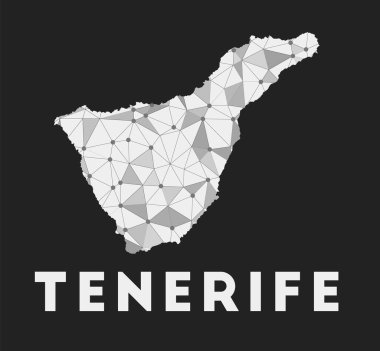 Tenerife iletişim ağı kara zemin üzerinde Tenerife modayı geometrik tasarımı