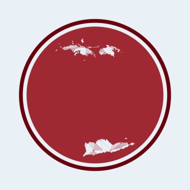 Ada Geometrik ağ yuvarlak tasarım teknolojisinin Virgin Adaları simgesi Trendy Tech logosu