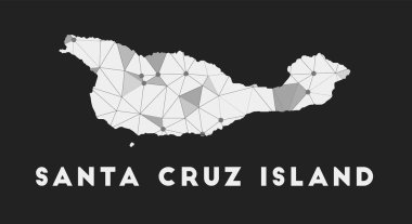 Santa Cruz Adası iletişim ağı haritası Santa Cruz Adası trend geometrik tasarımı