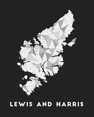 Lewis ve Harris adanın iletişim ağı haritası Lewis ve Harris 'in son moda geometrik tasarımı