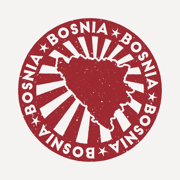 Bosnia stamp Travel red rubber stamp with the map of country vector illustration Can be used as — стоковый вектор