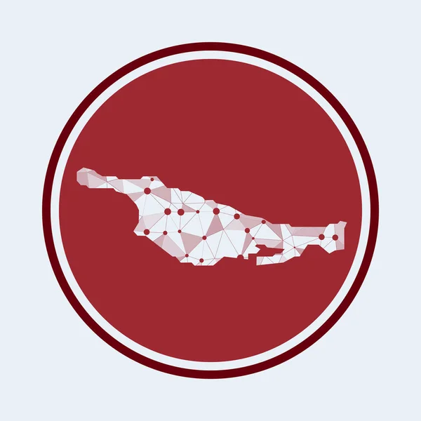 Pequeño icono de la isla de San Salvador Trendy tech logo of the island Geometric mesh round design — Vector de stock
