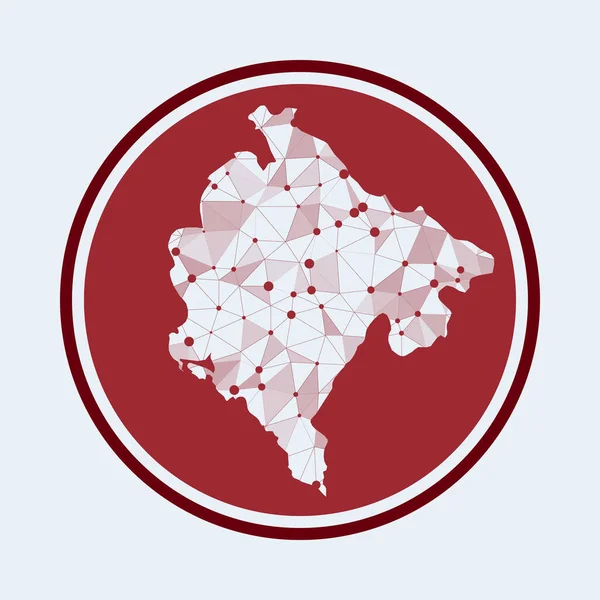 Montenegro ikoni Trendikäs tech logo maan Geometrinen mesh pyöreä muotoilu Technology internet — vektorikuva
