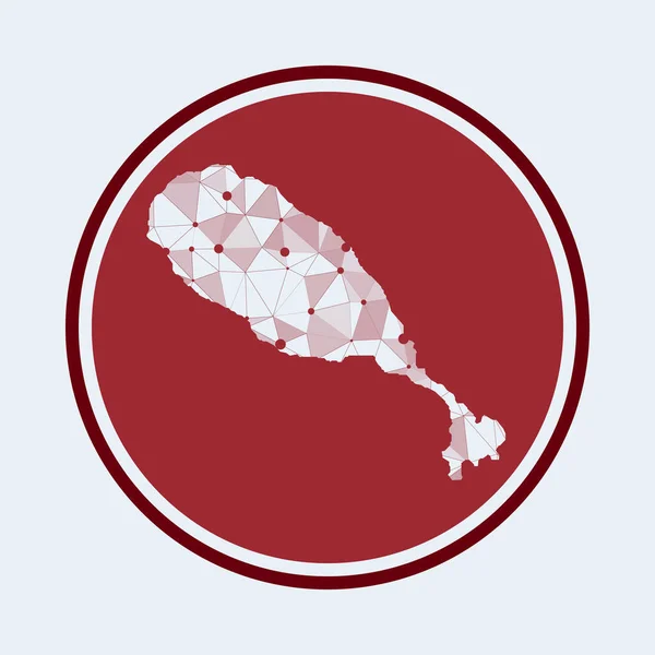 セントキッツアイコン島のトレンディな技術ロゴ幾何学メッシュラウンドデザインテクノロジーインターネット — ストックベクタ