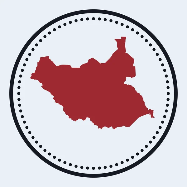 Sudán del Sur sello redondo Logo redondo con mapa de país y título Elegante insignia mínima de Sudán del Sur — Vector de stock