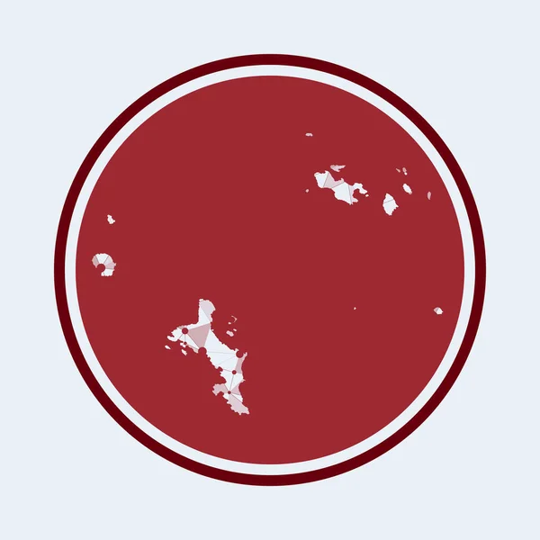 Сейшельские острова икона Современный технологический логотип острова Геометрическая сетка круглый дизайн Технология интернет — стоковый вектор