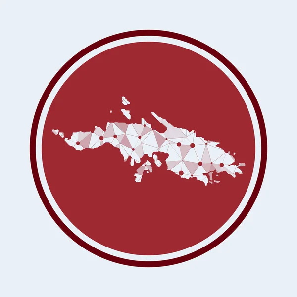 Icono de Santo Tomás Trendy tech logo of the island Diseño redondo de malla geométrica Tecnología — Archivo Imágenes Vectoriales
