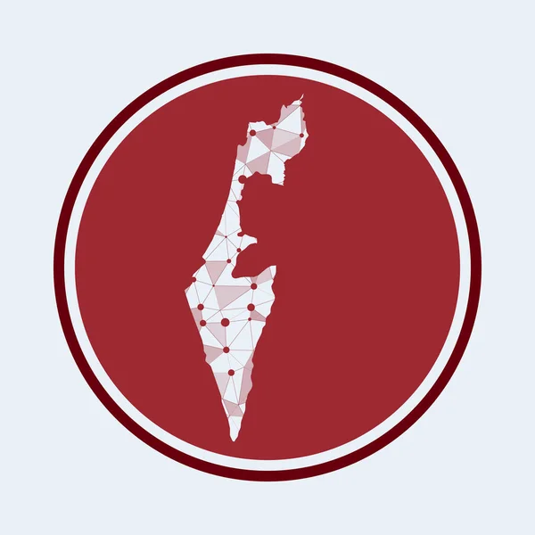 Israel-Ikone Trendiges Tech-Logo des Landes Geometrisches Mesh-Runddesign Technologie Internet — Stockvektor