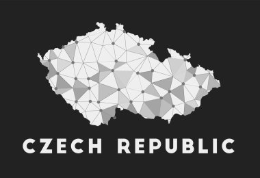 Çek Cumhuriyeti 'nin ülke iletişim ağı haritası Çek Cumhuriyeti' nin trend geometrik tasarımı