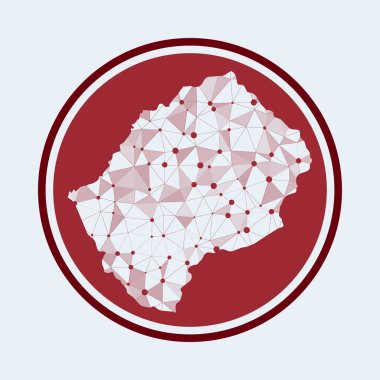 Ülke Geometrik ağ yuvarlak tasarım teknolojisi İnternet 'in Lesotho ikonu Moda Teknoloji logosu