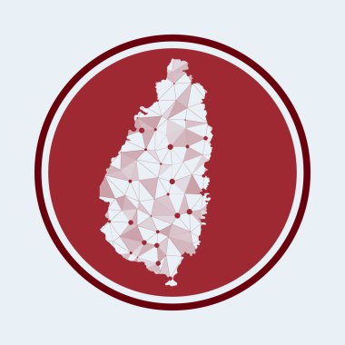 Saint Lucia ikonu Geometrik ağ yuvarlak tasarım internetin son teknoloji logosu
