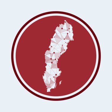 İsveç 'in Geometrik ağ yuvarlak tasarım teknolojisi İnternet logosu