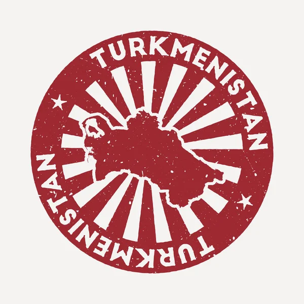 Turkmenistan-Stempel Reisen roter Gummistempel mit der Karte des Ländervektors Abbildung Kann sein — Stockvektor