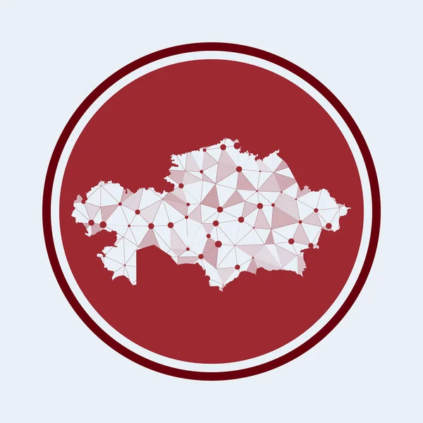 Kazakhstan icon Trendy tech logo of the country Geometric mesh round design Technology internet — Stock Vector