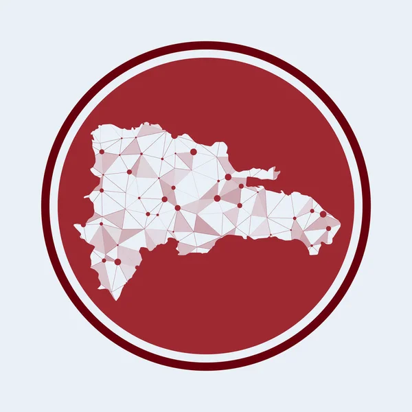 ドミニカナのアイコン国のトレンディな技術ロゴ幾何メッシュラウンドデザインテクノロジーインターネット — ストックベクタ