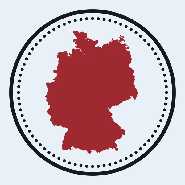 Deutschland runde Briefmarke Rundes Logo mit Länderkarte und Titel Stilvolles minimalistisches Deutschland-Abzeichen mit Karte — Stockvektor