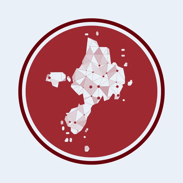 Икона Сарк Модный технологический логотип острова Геометрическая сетка круглый дизайн Технология интернет — стоковый вектор