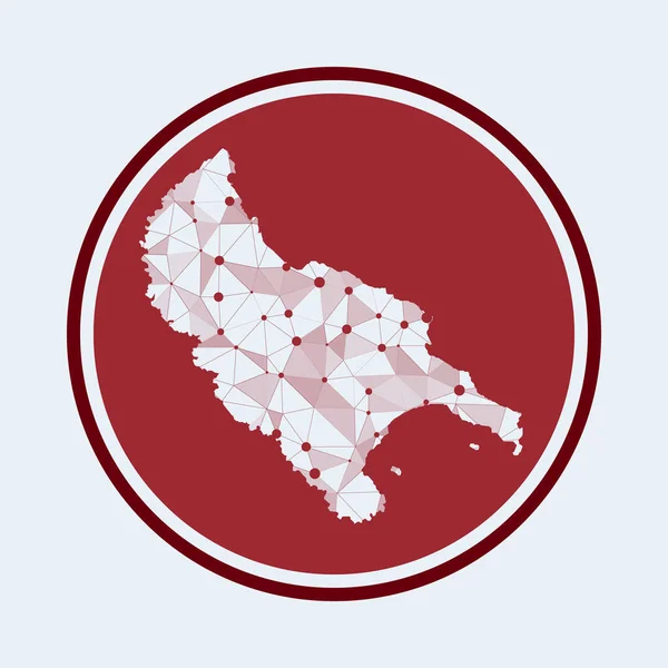 Ікона острова Закінтос Технічний логотип острова Геометрична сітка круглий дизайн технології — стоковий вектор