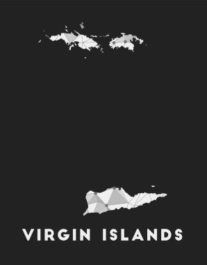 Virgin Adaları iletişim ağı ada haritası Virgin Adaları karanlık geometrik tasarım