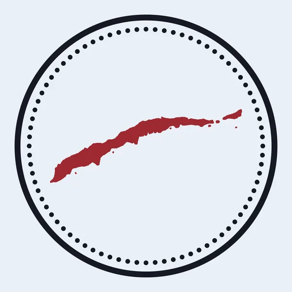 Круглый штамп Roatan Круглый логотип с островной картой и названием Стильный минимальный значок Roatan с картой — стоковый вектор
