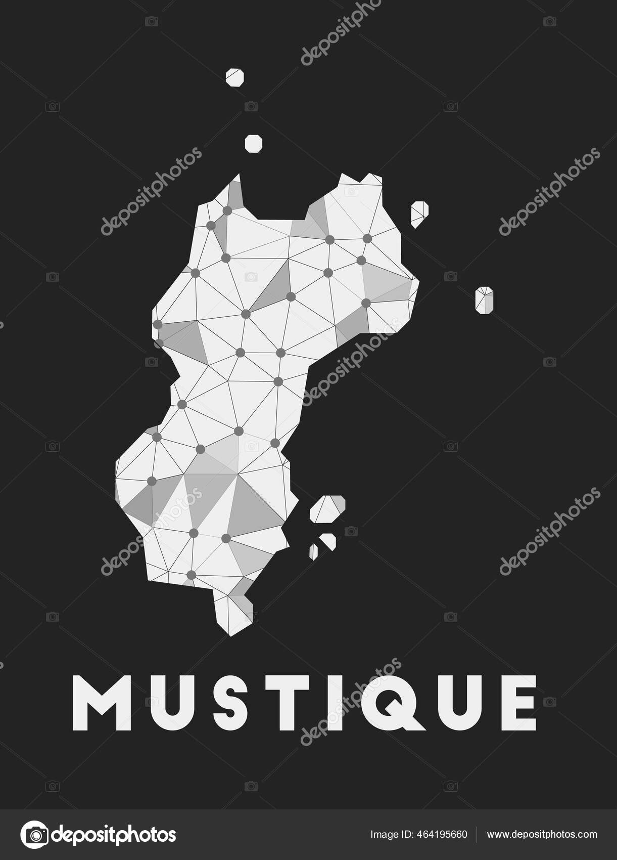 Mustique mapa de la red de comunicación de la isla Mustique diseño ...