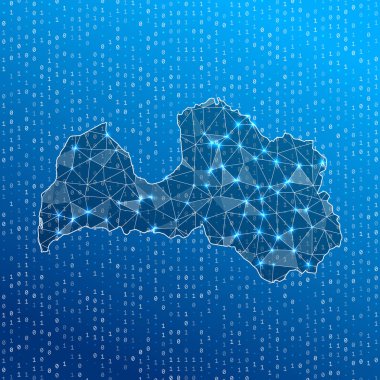 Letonya Ülke dijital bağlantılarının ağ haritası Teknoloji İnternet ağı