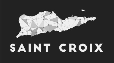 Saint Croix iletişim ağı, Saint Croix adasının haritası. Karanlık Geometrik Tasarım