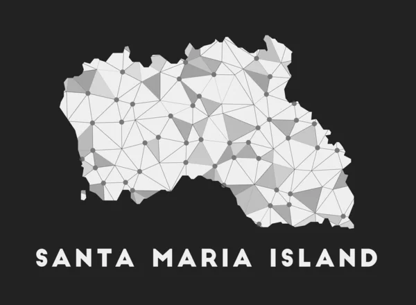 Isla Santa Maria mapa de la red de comunicación de la isla Isla Santa Maria diseño geométrico de moda — Vector de stock