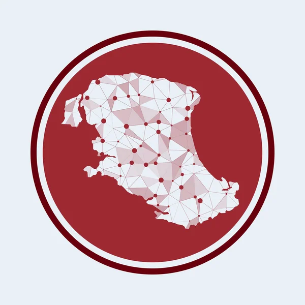 Значок Parrot Cay Современный технологический логотип острова Геометрическая сетка круглый дизайн Технология интернет — стоковый вектор