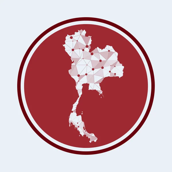 Tailandia icono Trendy tech logo of the country Diseño redondo de malla geométrica Tecnología internet — Archivo Imágenes Vectoriales