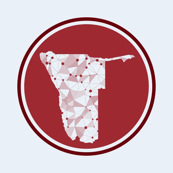 Ícone da Namíbia Logotipo de tecnologia da moda do país Projeto redondo de malha geométrica Tecnologia internet —  Vetores de Stock