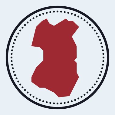 Tenggol Adası yuvarlak amblemi. Üzerinde ada haritası ve başlığı olan yuvarlak amblem. Minimum Tenggol Adası.