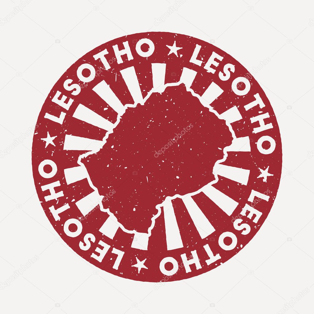 Lesotho stamp Travel red rubber stamp with the map of country vector illustration Can be used as