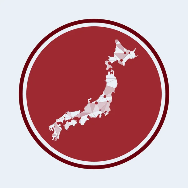 Icono de Japón Trendy tech logo of the country Diseño redondo de malla geométrica Tecnología Internet — Vector de stock