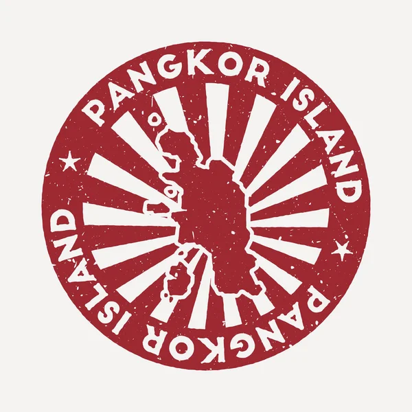 Sello Isla Pangkor Viaje sello de goma roja con el mapa de isla vector ilustración Puede ser — Vector de stock