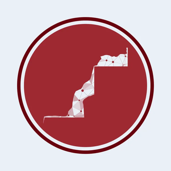 Западная Сахара икона Современный технологический логотип страны Геометрическая сетка круглый дизайн Технология — стоковый вектор