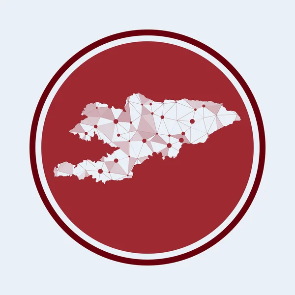 Икона Кыргызстана Современный технологический логотип страны Геометрическая сетка круглый дизайн Технология интернет — стоковый вектор