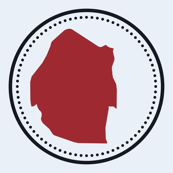 Круглая марка Свазиленда Круглый логотип с картой страны и названием Стильный минимальный значок Свазиленда с — стоковый вектор