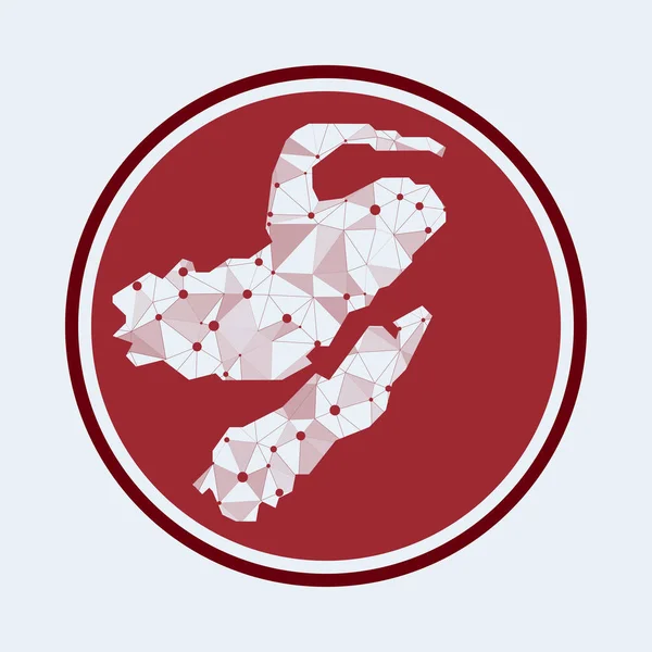 Icône Nusa Lembongan Logo tech tendance de l'île Maille géométrique design rond Technologie — Image vectorielle