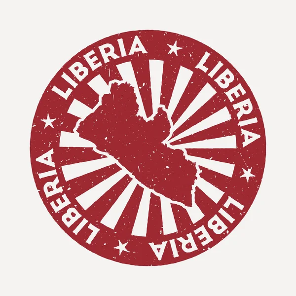 Liberia-Stempel Reise-roter Gummistempel mit der Landkarte der Vektorabbildung Kann verwendet werden als — Stockvektor