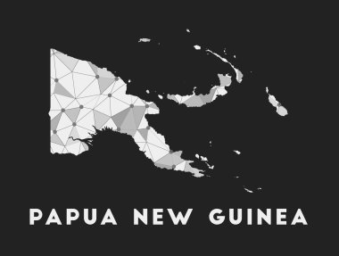 Papua Yeni Gine iletişim ağı ülke haritası Papua Yeni Gine moda geometrik tasarımı