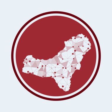 Ada Geometrik ağ yuvarlak tasarım teknolojisi internet logosunun El Hierro simgesi