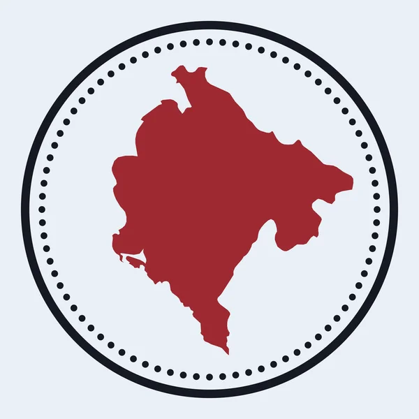Чорногорський круглий логотип з картою країни і назвою Стильний мінімальний чорногорський значок з — стоковий вектор