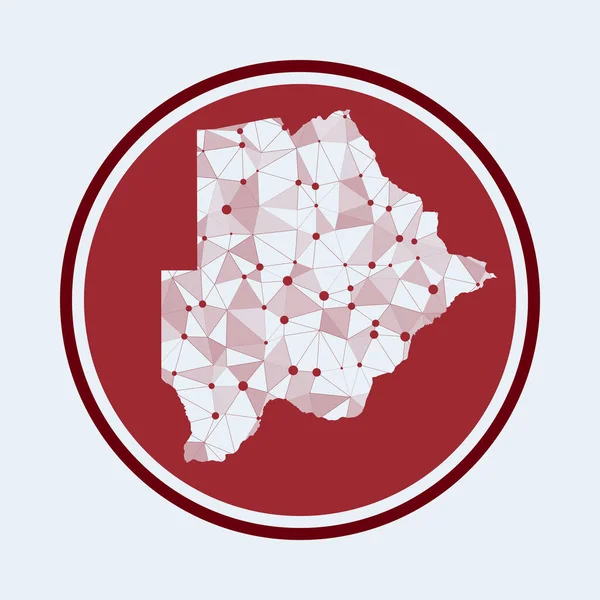 Μποτσουάνα εικονίδιο Trendy λογότυπο τεχνολογίας της χώρας Γεωμετρικό πλέγμα στρογγυλό σχεδιασμό Τεχνολογία internet — Διανυσματικό Αρχείο