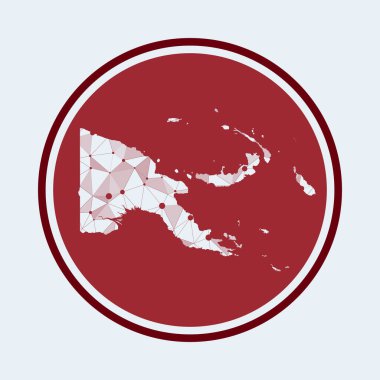 Papua Yeni Gine ikonu Geometrik ağ yuvarlak tasarım teknolojisinin son moda teknoloji logosu